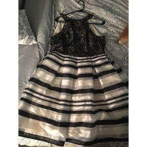 Black, cream and white dress!